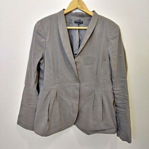 Eileen fisher taupe/ gray silk peplum blazer size M (fitted)